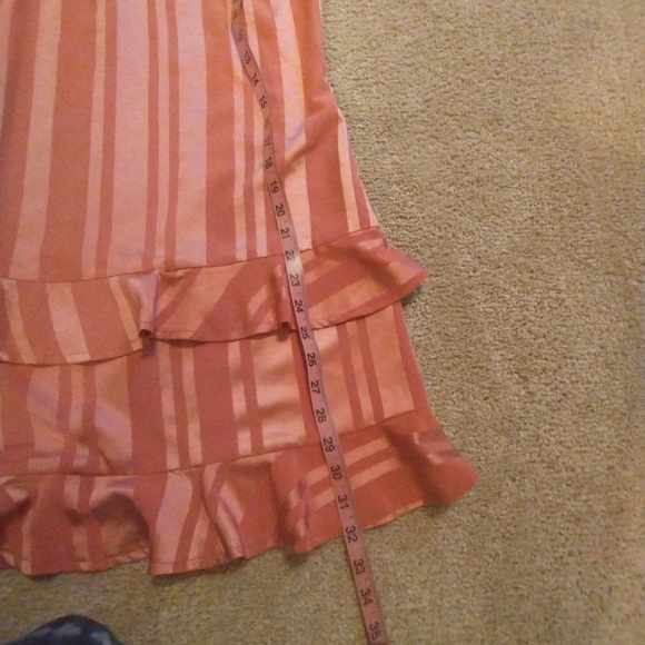 Pinch Striped Midi Dress in Shimmery Peach Tones - Picture 7 of 8